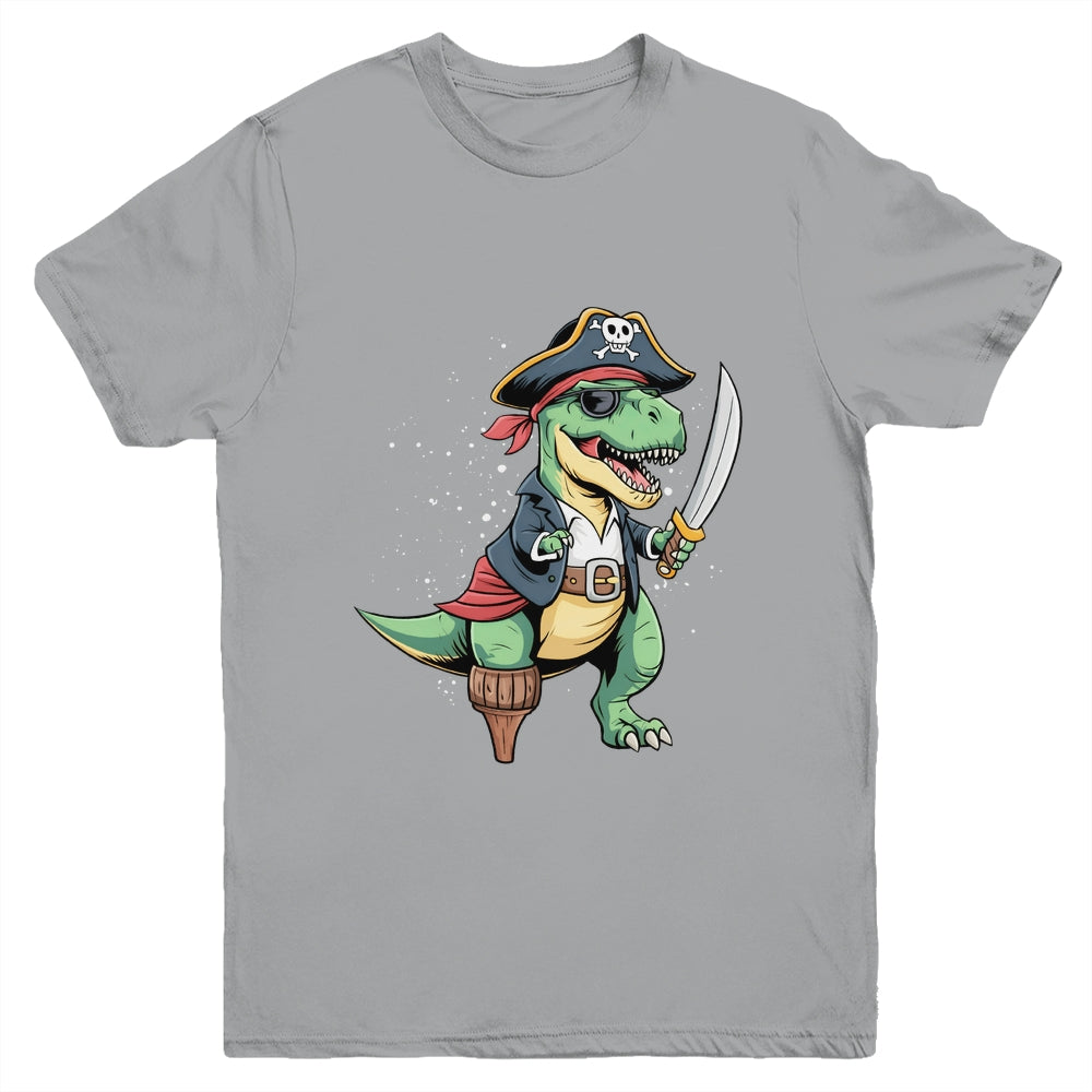 Pirate Dinosaur T Rex Funny Tyrannosaurus Halloween Costume Youth Shirt | siriusteestore