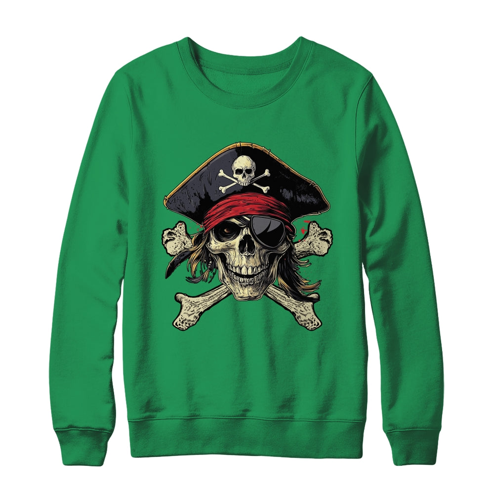 Pirate Skull Crossbones Halloween Costume Buccaneer Men Boy Shirt & Sweatshirt | siriusteestore