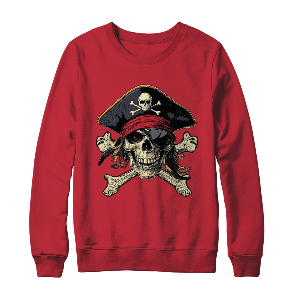 Pirate Skull Crossbones Halloween Costume Buccaneer Men Boy Shirt & Sweatshirt | siriusteestore
