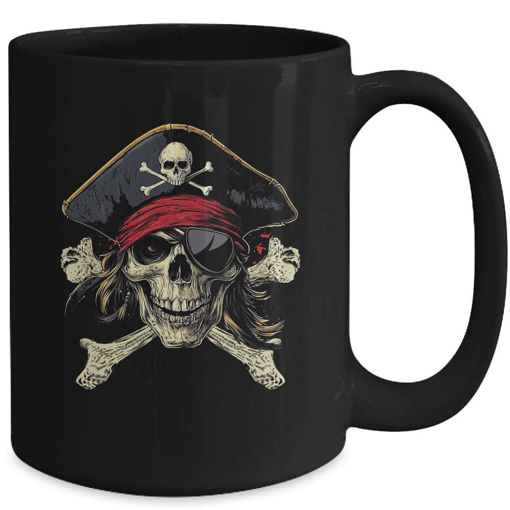 Pirate Skull Crossbones Halloween Costume Buccaneer Men Boy Mug | siriusteestore