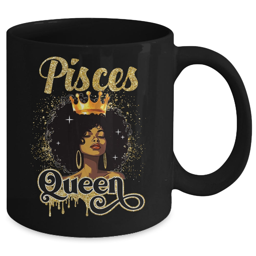 Pisces Queen Birthday Afro Girls Black Zodiac Birthday Mug | siriusteestore