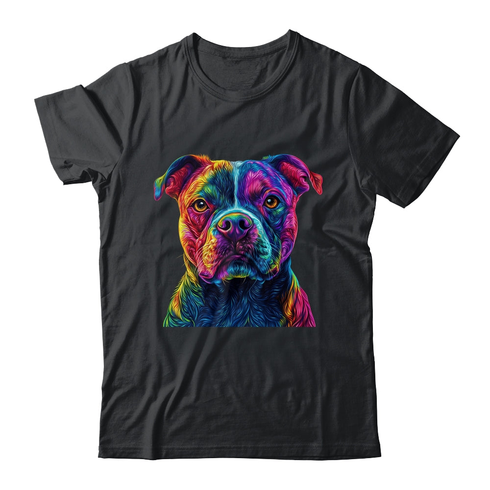 Pitbull Dog Colorful Face Dog Lover Men Women Shirt & Tank Top | siriusteestore