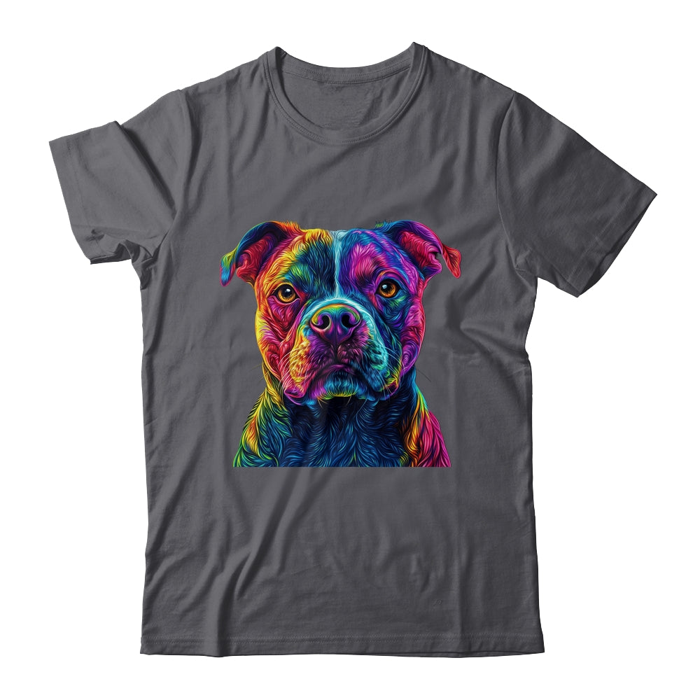 Pitbull Dog Colorful Face Dog Lover Men Women Shirt & Tank Top | siriusteestore