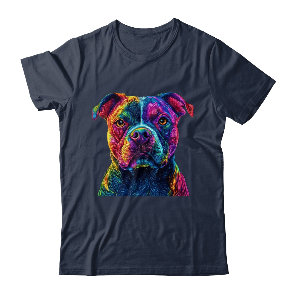 Pitbull Dog Colorful Face Dog Lover Men Women Shirt & Tank Top | siriusteestore
