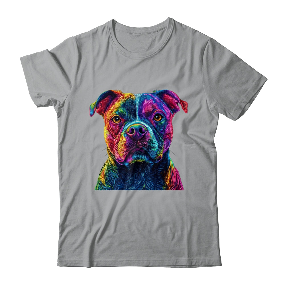 Pitbull Dog Colorful Face Dog Lover Men Women Shirt & Tank Top | siriusteestore