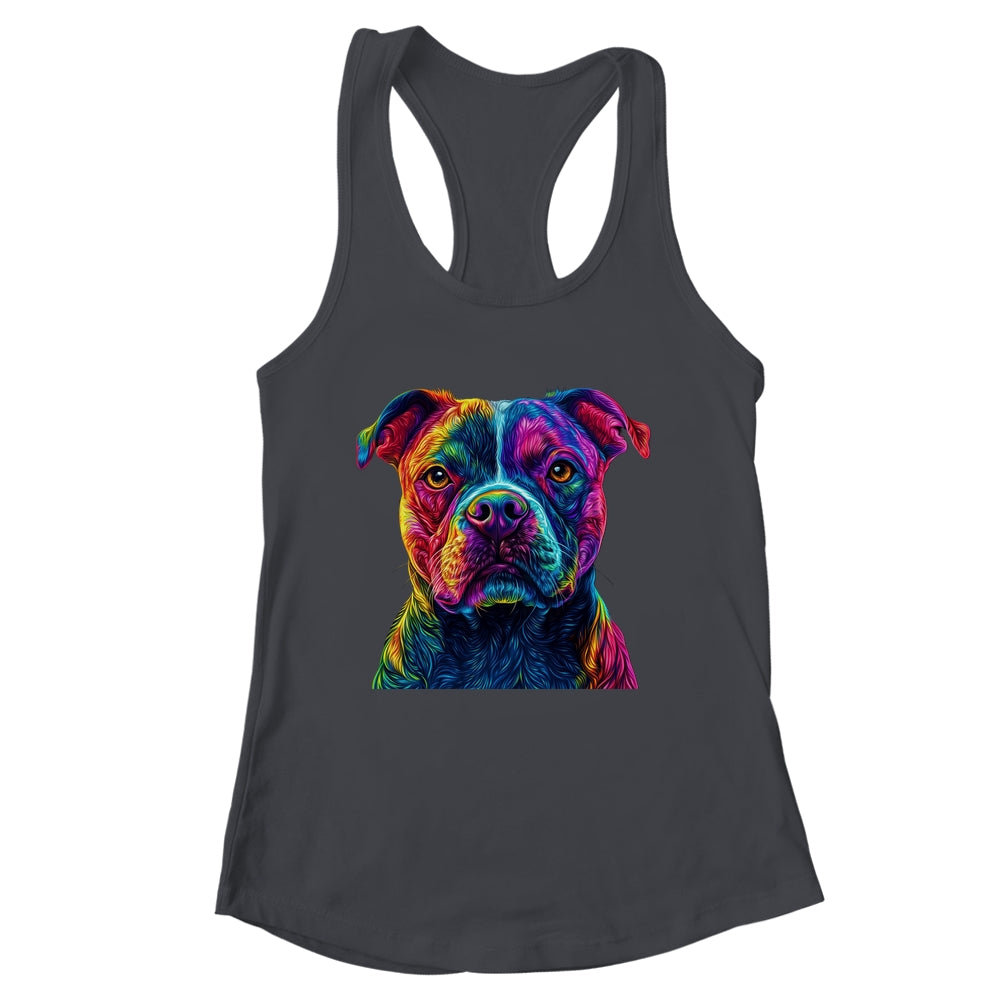 Pitbull Dog Colorful Face Dog Lover Men Women Shirt & Tank Top | siriusteestore
