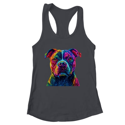 Pitbull Dog Colorful Face Dog Lover Men Women Shirt & Tank Top | siriusteestore