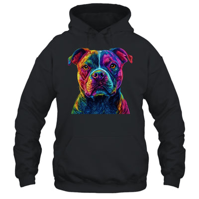 Pitbull Dog Colorful Face Dog Lover Men Women Shirt & Tank Top | siriusteestore