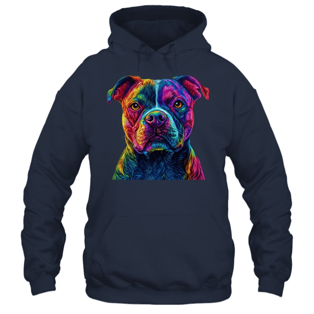 Pitbull Dog Colorful Face Dog Lover Men Women Shirt & Tank Top | siriusteestore