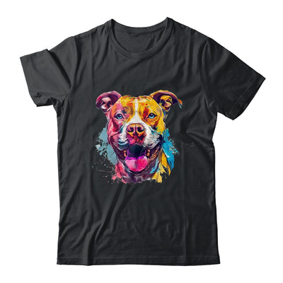 Pitbull Mom Lover Puppy Dog Watercolor Tie Dye Painting Shirt & Tank Top | siriusteestore