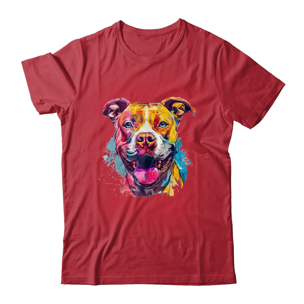 Pitbull Mom Lover Puppy Dog Watercolor Tie Dye Painting Shirt & Tank Top | siriusteestore