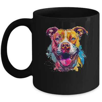 Pitbull Mom Lover Puppy Dog Watercolor Tie Dye Painting Mug | siriusteestore