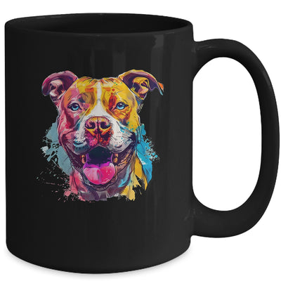 Pitbull Mom Lover Puppy Dog Watercolor Tie Dye Painting Mug | siriusteestore