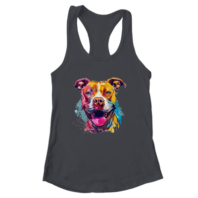 Pitbull Mom Lover Puppy Dog Watercolor Tie Dye Painting Shirt & Tank Top | siriusteestore