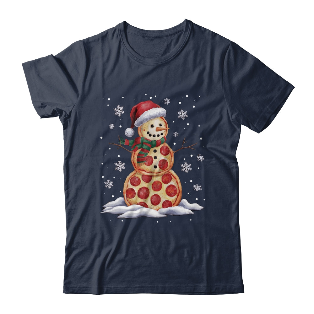 Pizza Snowman Santa Hat Christmas Pizza Party Funny Xmas Shirt & Sweatshirt | siriusteestore