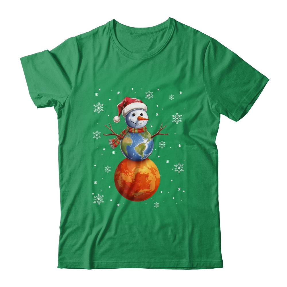 Planets Snowman Space Funny Christmas Astronomy Kids Men Shirt & Sweatshirt | siriusteestore