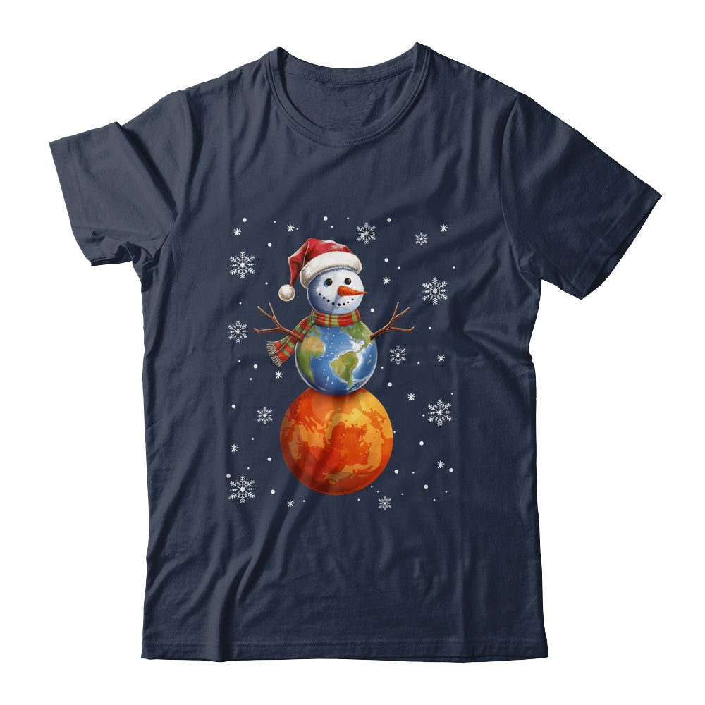 Planets Snowman Space Funny Christmas Astronomy Kids Men Shirt & Sweatshirt | siriusteestore