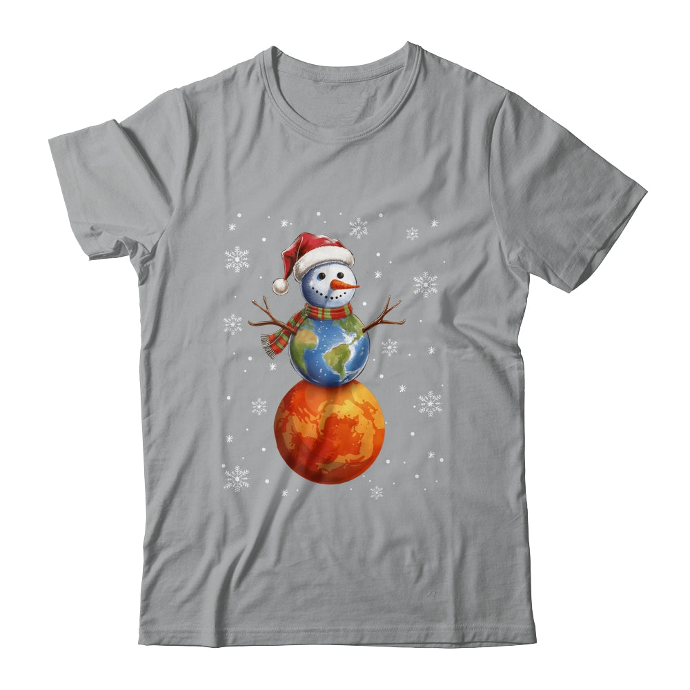 Planets Snowman Space Funny Christmas Astronomy Kids Men Shirt & Sweatshirt | siriusteestore