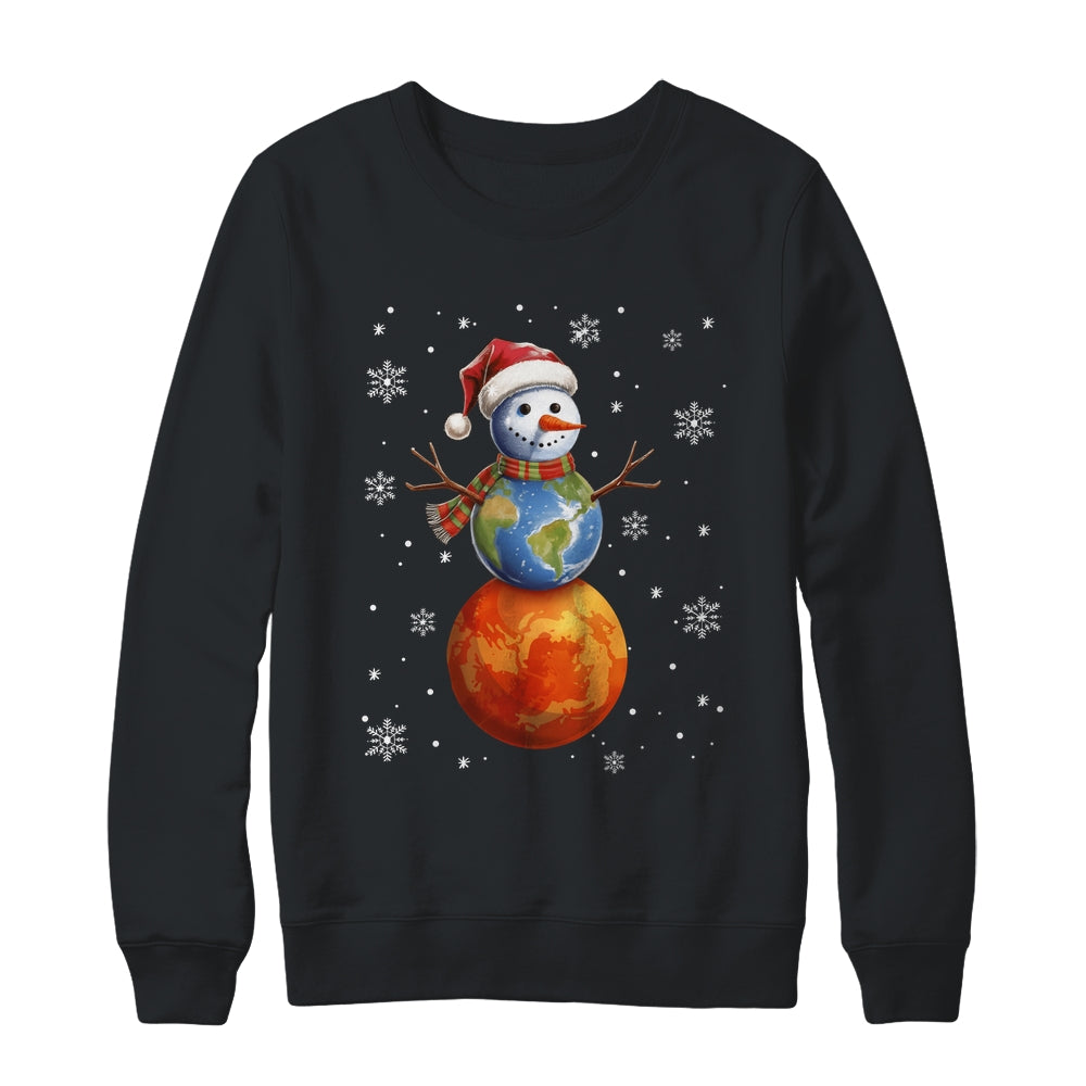 Planets Snowman Space Funny Christmas Astronomy Kids Men Shirt & Sweatshirt | siriusteestore