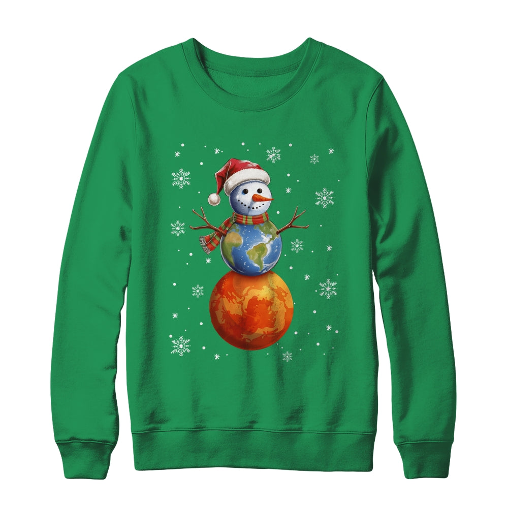 Planets Snowman Space Funny Christmas Astronomy Kids Men Shirt & Sweatshirt | siriusteestore