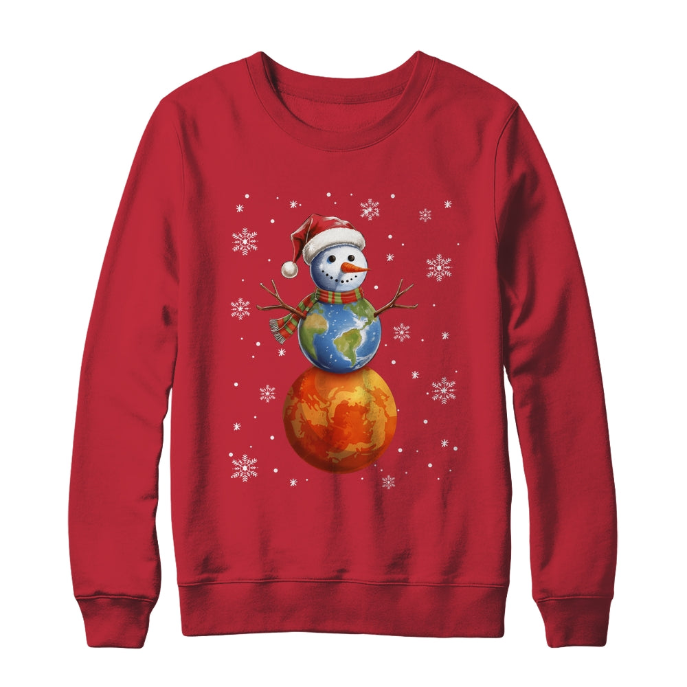 Planets Snowman Space Funny Christmas Astronomy Kids Men Shirt & Sweatshirt | siriusteestore