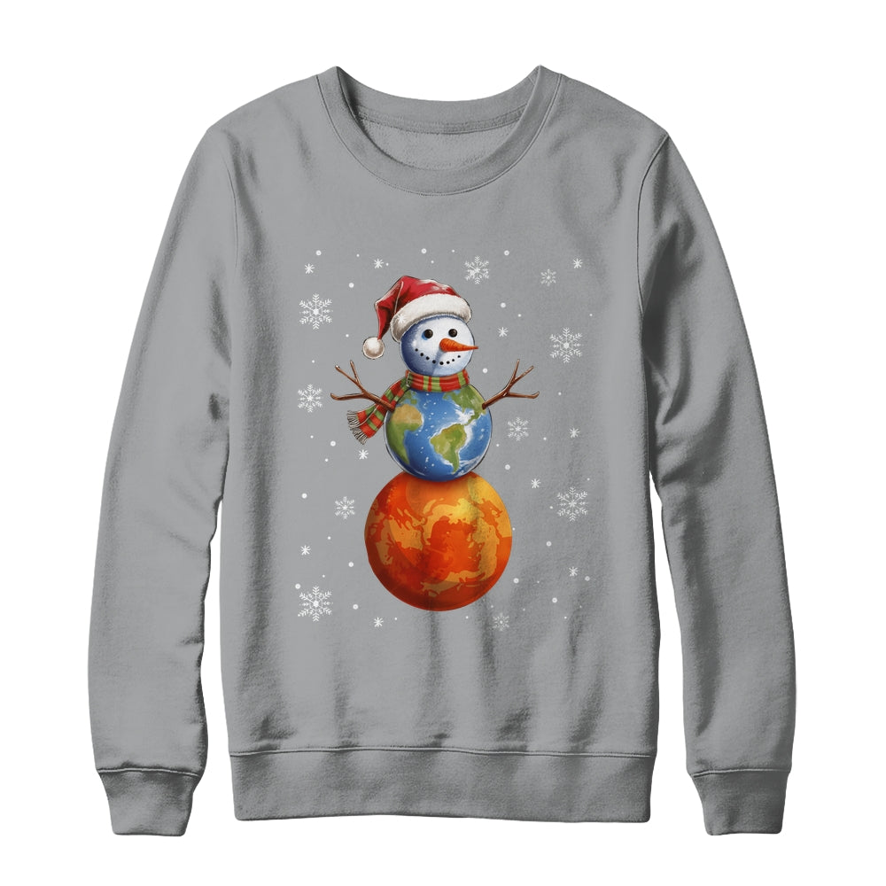 Planets Snowman Space Funny Christmas Astronomy Kids Men Shirt & Sweatshirt | siriusteestore