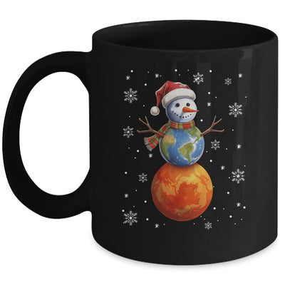 Planets Snowman Space Funny Christmas Astronomy Kids Men Mug | siriusteestore