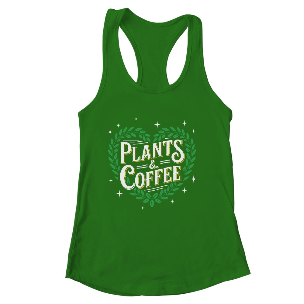 Plants & Coffee Funny Gardening Plant Garden Lover Gardener Shirt & Tank Top | siriusteestore