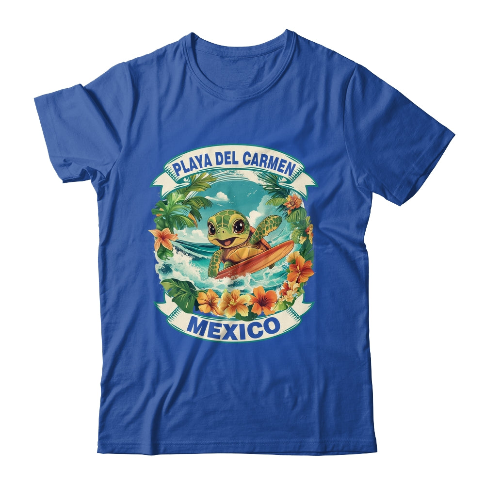 Playa Del Carmen Mexico Cute Sea Turtle Surfing Summer Vacation Shirt & Tank Top | siriusteestore