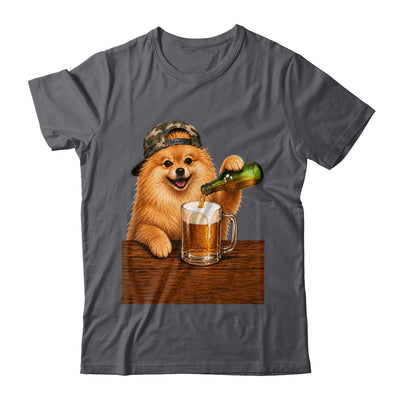Pomeranian Drinking Beer Funny Fathers Day Dog Meme Shirt & Hoodie | siriusteestore