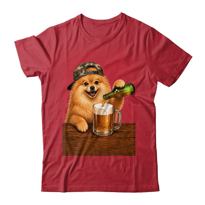 Pomeranian Drinking Beer Funny Fathers Day Dog Meme Shirt & Hoodie | siriusteestore