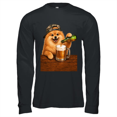 Pomeranian Drinking Beer Funny Fathers Day Dog Meme Shirt & Hoodie | siriusteestore