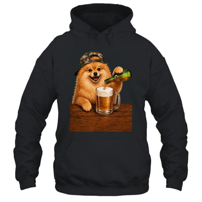 Pomeranian Drinking Beer Funny Fathers Day Dog Meme Shirt & Hoodie | siriusteestore