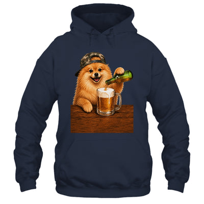 Pomeranian Drinking Beer Funny Fathers Day Dog Meme Shirt & Hoodie | siriusteestore