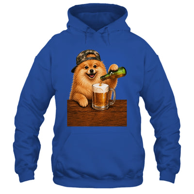 Pomeranian Drinking Beer Funny Fathers Day Dog Meme Shirt & Hoodie | siriusteestore