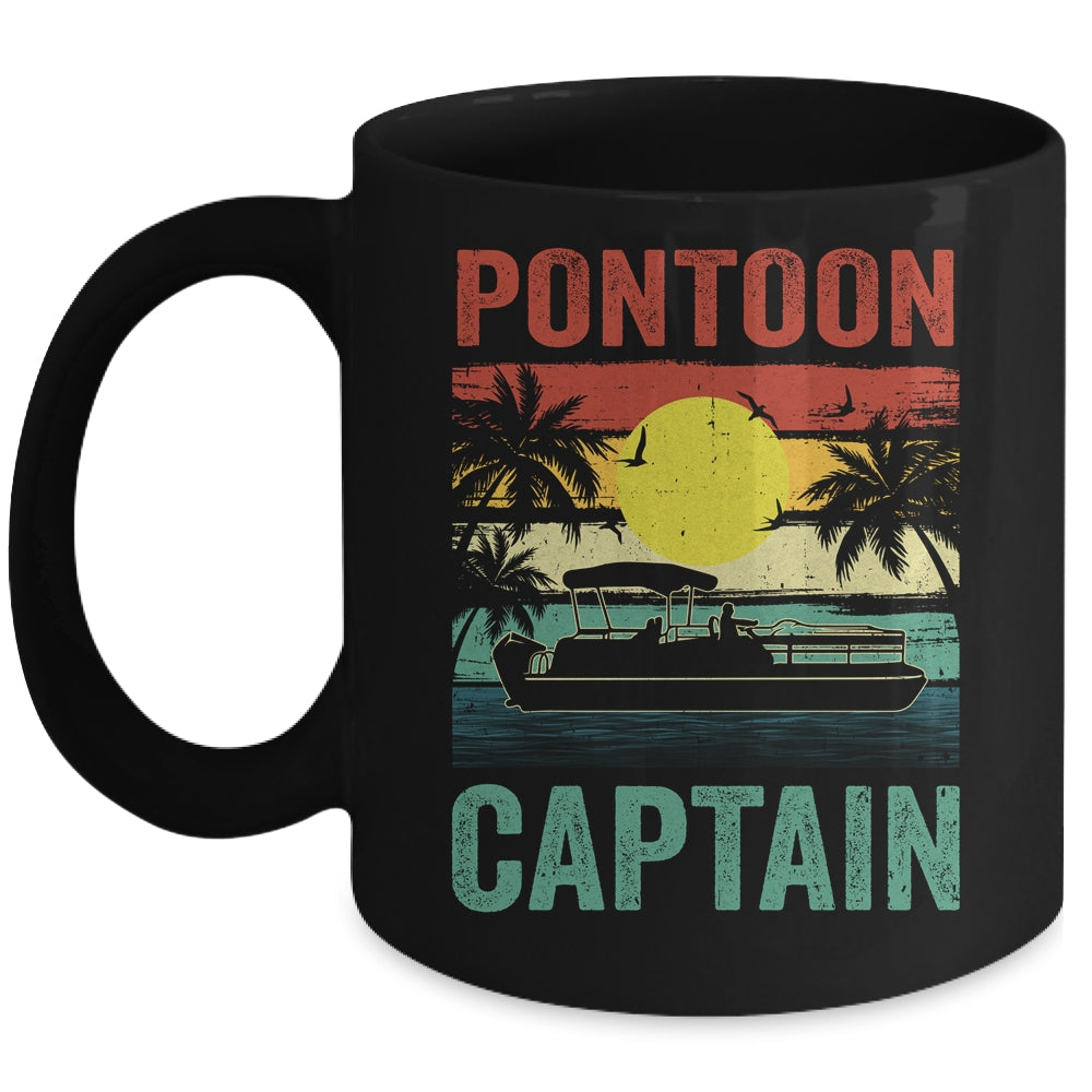 Pontoon Captain Vintage Boat Boating For Men Women Mug | siriusteestore