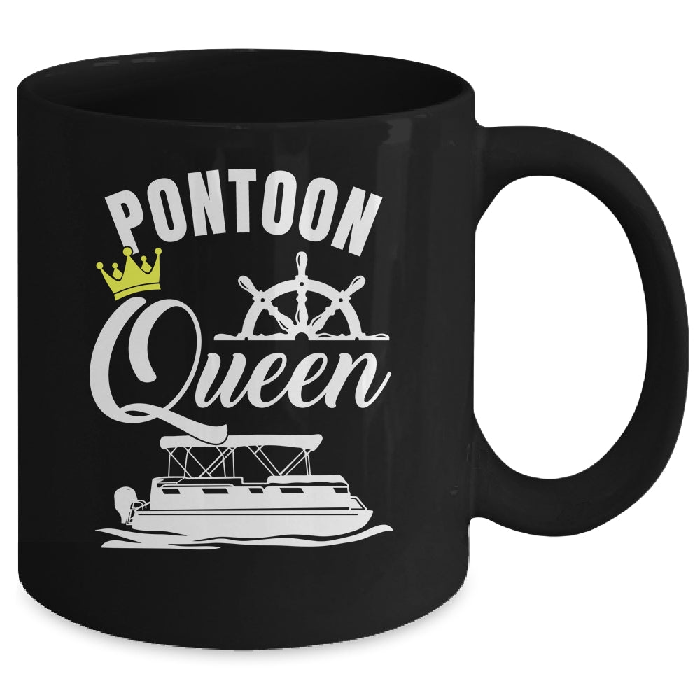 Pontoon Queen For Women Funny Pontoon Boat Party Accessories Mug | siriusteestore