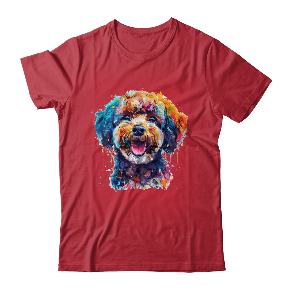 Poodle Mom Lover Puppy Dog Watercolor Tie Dye Painting Shirt & Tank Top | siriusteestore
