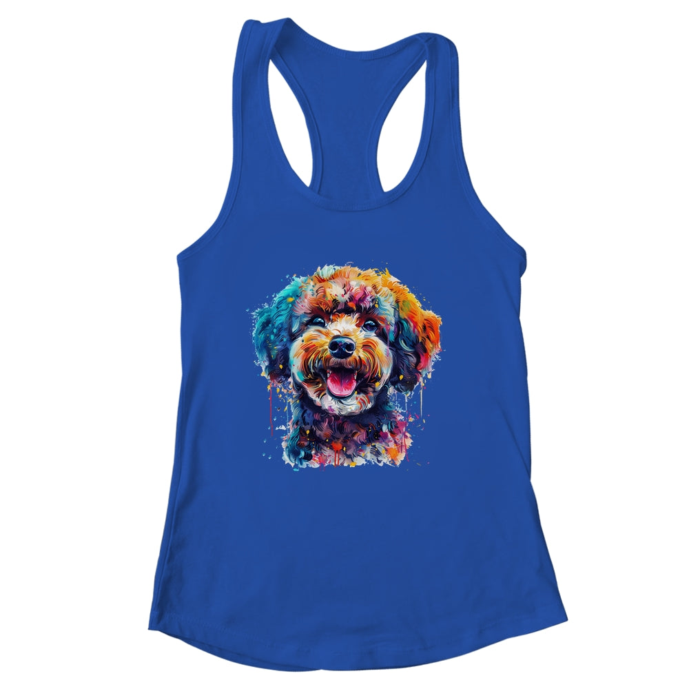 Poodle Mom Lover Puppy Dog Watercolor Tie Dye Painting Shirt & Tank Top | siriusteestore