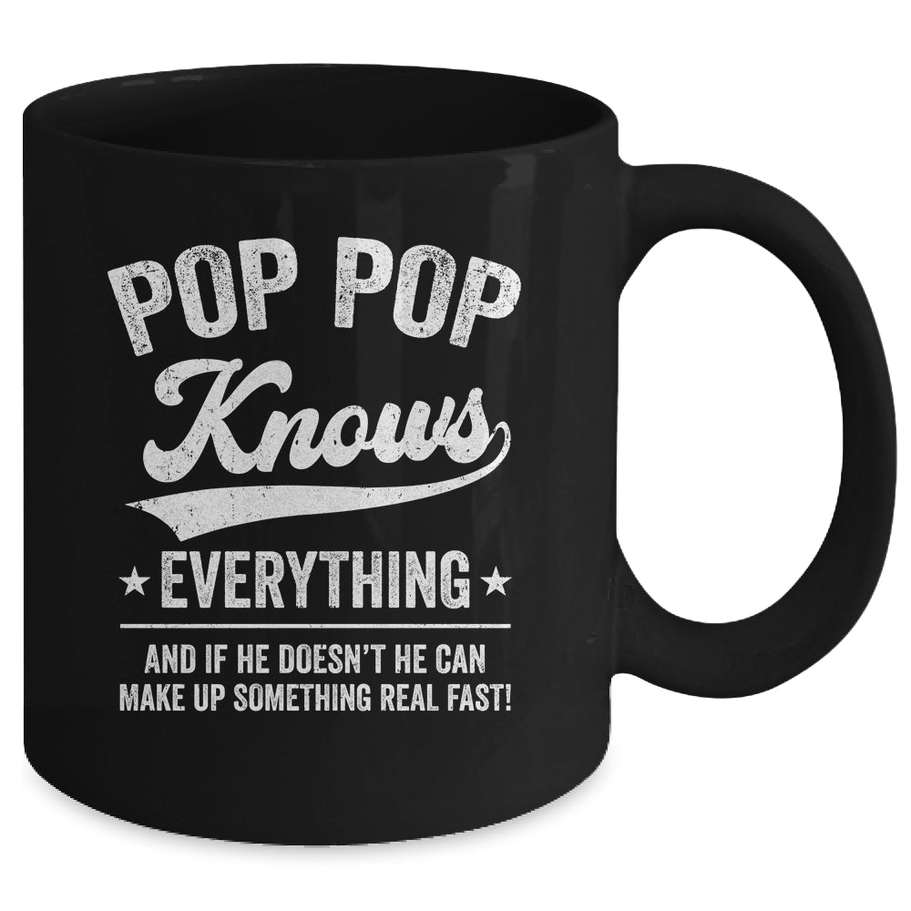 Pop Pop Knows Everything Fathers Day Birthday Christmas Mug | siriusteestore