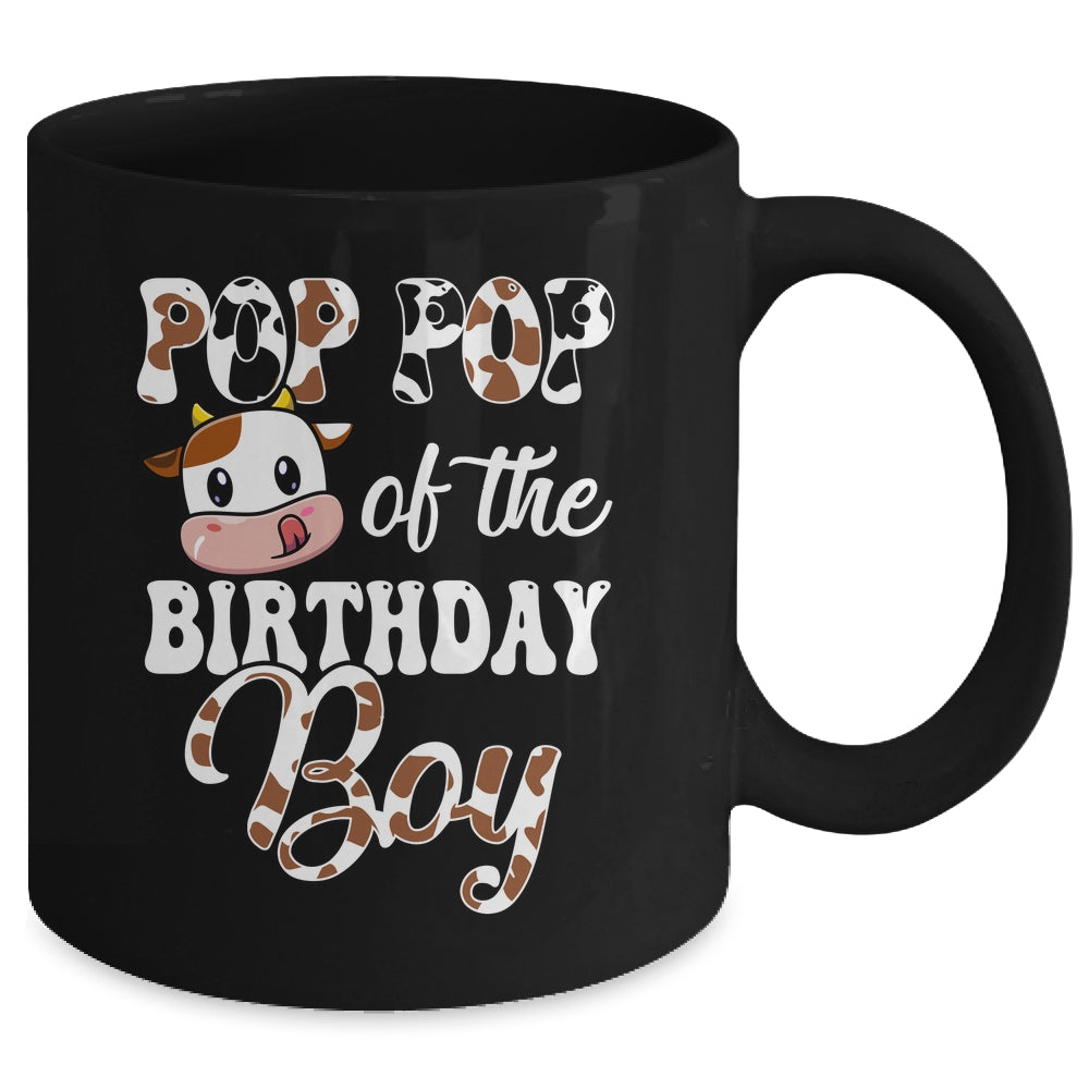 Pop Pop Of The Birthday Boy Cow Farm 1st Birthday Boy Mug | siriusteestore