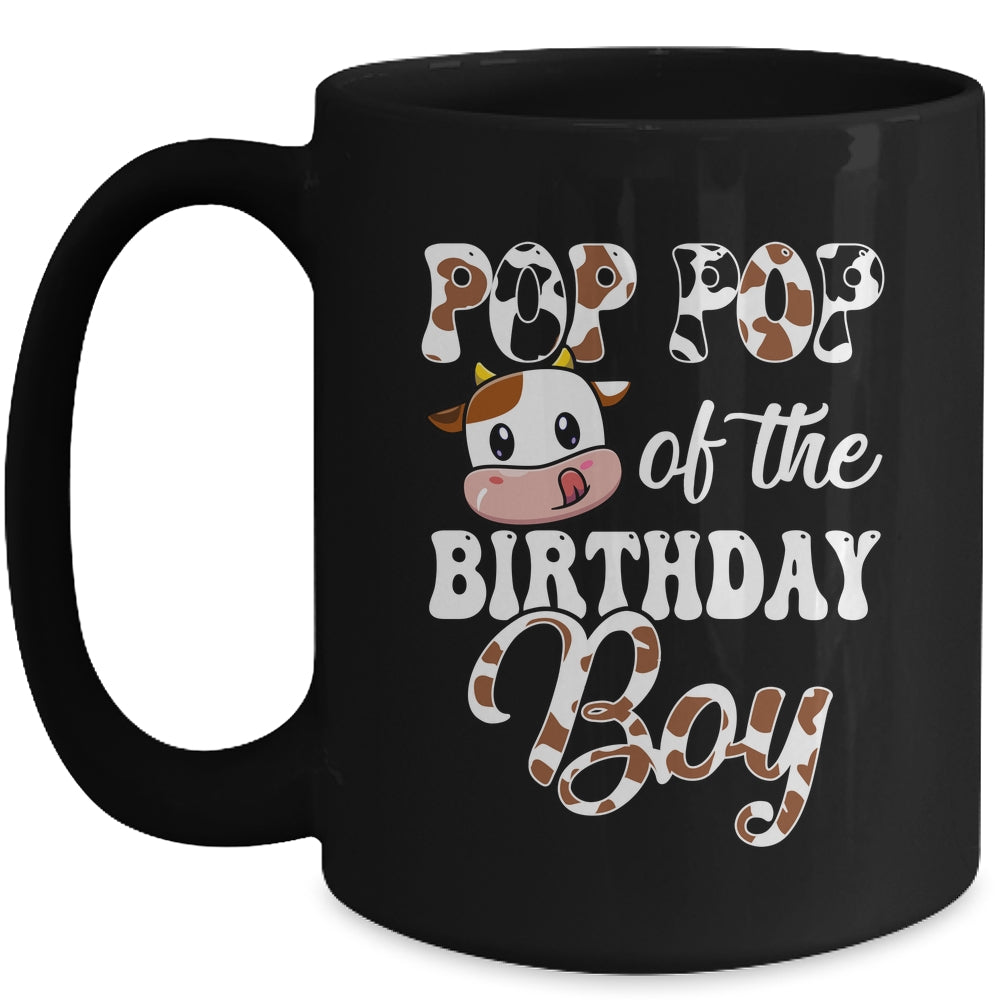Pop Pop Of The Birthday Boy Cow Farm 1st Birthday Boy Mug | siriusteestore