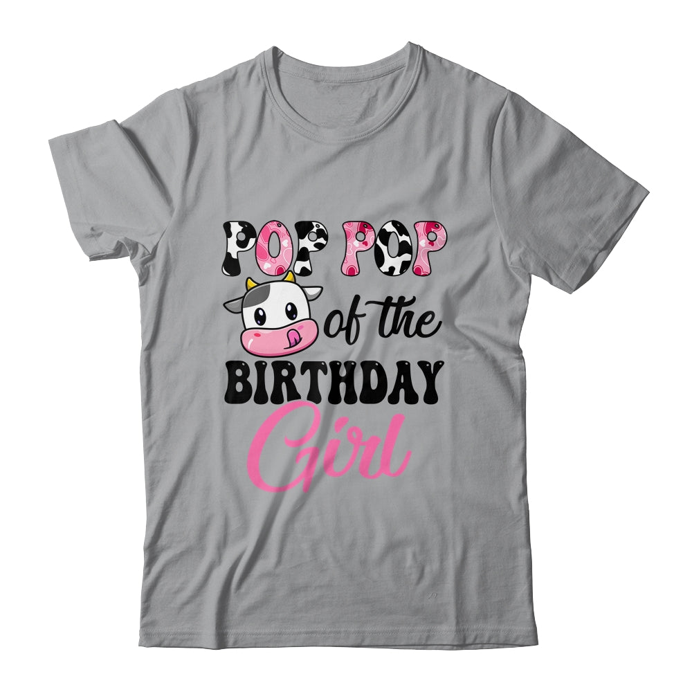 Pop Pop Of The Birthday Girl Cow Farm 1st Birthday Girl Shirt & Hoodie | siriusteestore