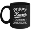 Poppy Knows Everything Fathers Day Birthday Christmas Mug | siriusteestore