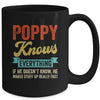 Poppy Knows Everything Funny Father's Day Poppy Mug | siriusteestore