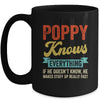 Poppy Knows Everything Funny Father's Day Poppy Mug | siriusteestore
