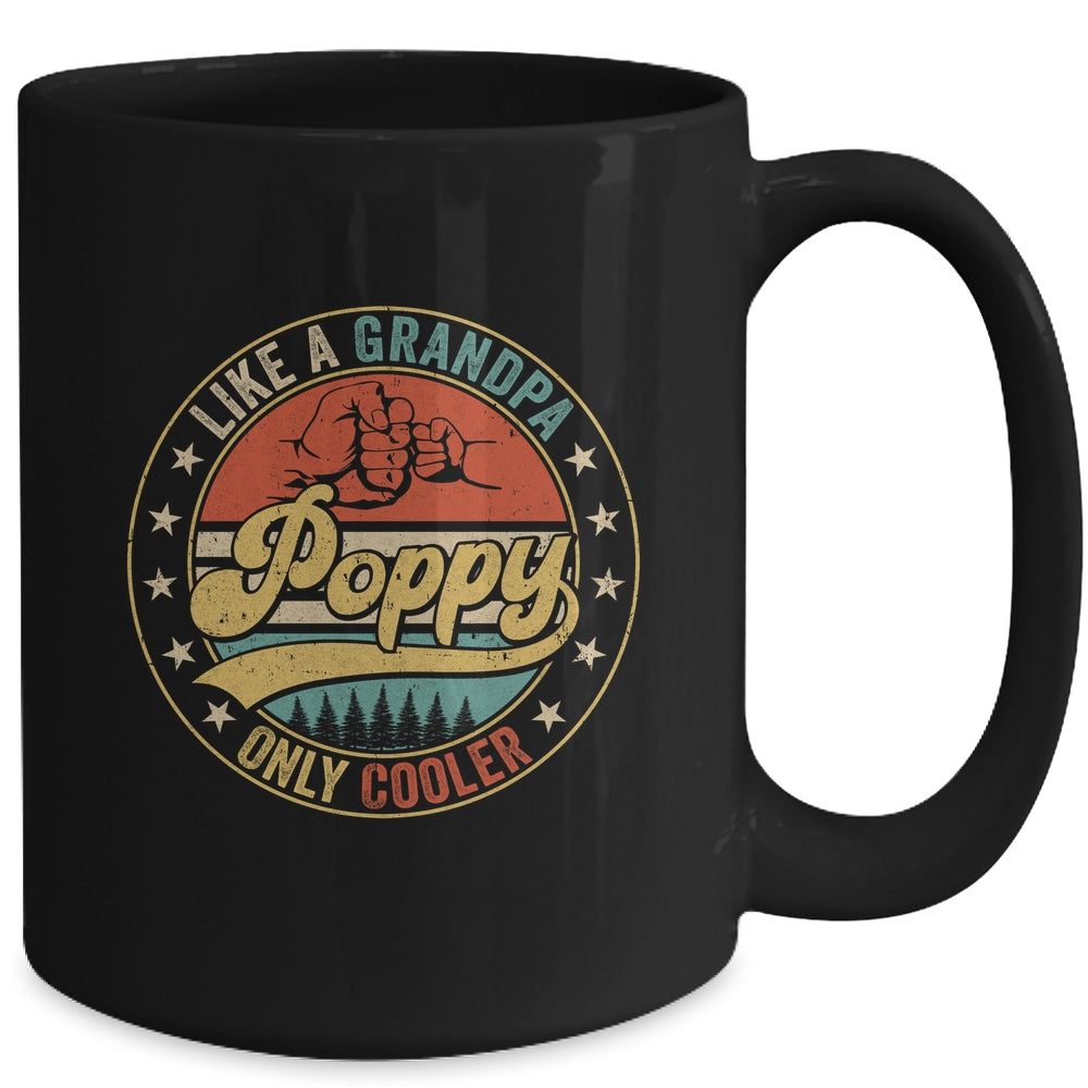 Poppy Like A Grandpa Only Cooler Retro Funny Dad Fathers Day Mug | siriusteestore