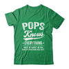 Pops Knows Everything Fathers Day Birthday Christmas Shirt & Hoodie | siriusteestore
