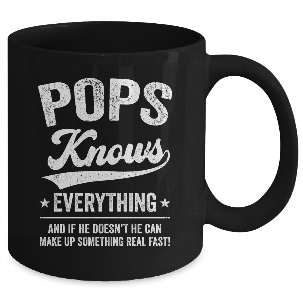 Pops Knows Everything Fathers Day Birthday Christmas Mug | siriusteestore