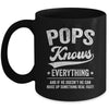 Pops Knows Everything Fathers Day Birthday Christmas Mug | siriusteestore